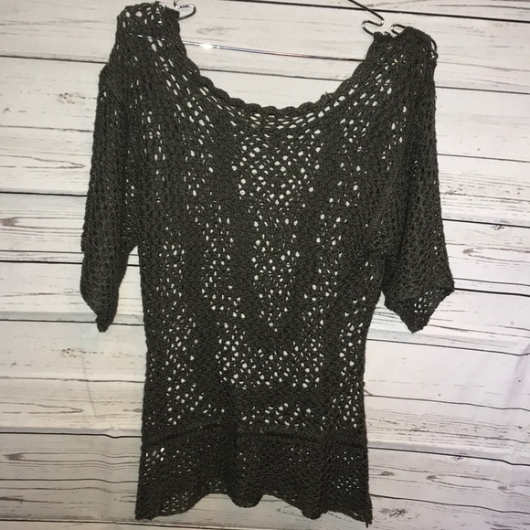 One world-Army Green Sweater Knit Tunic Shirt/ top - Picture 5 of 5